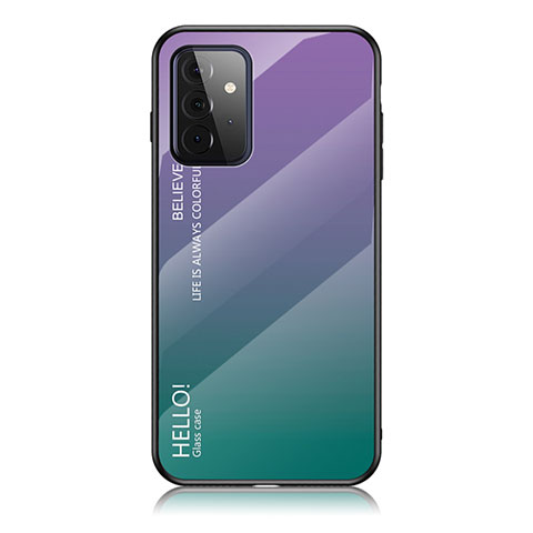 Custodia Silicone Specchio Laterale Sfumato Arcobaleno Cover LS1 per Samsung Galaxy A72 5G Multicolore