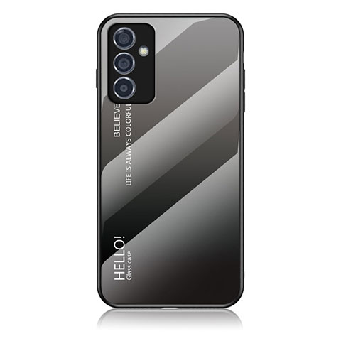 Custodia Silicone Specchio Laterale Sfumato Arcobaleno Cover LS1 per Samsung Galaxy A82 5G Grigio Scuro