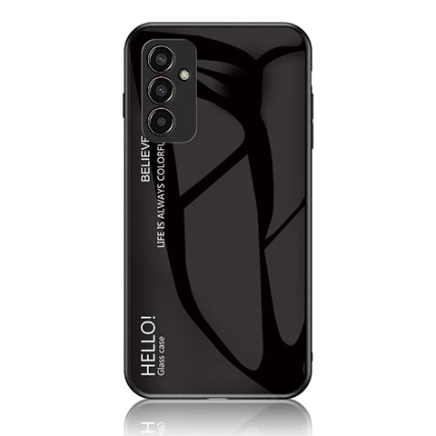 Custodia Silicone Specchio Laterale Sfumato Arcobaleno Cover LS1 per Samsung Galaxy M13 4G Nero