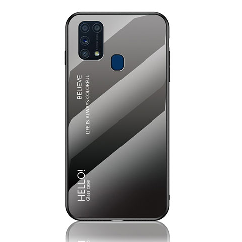 Custodia Silicone Specchio Laterale Sfumato Arcobaleno Cover LS1 per Samsung Galaxy M21s Grigio Scuro