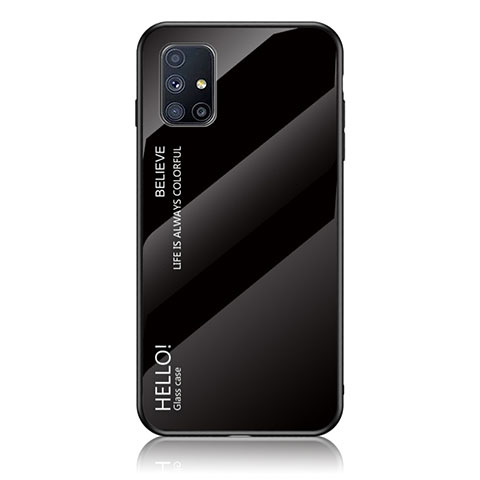 Custodia Silicone Specchio Laterale Sfumato Arcobaleno Cover LS1 per Samsung Galaxy M31s Nero