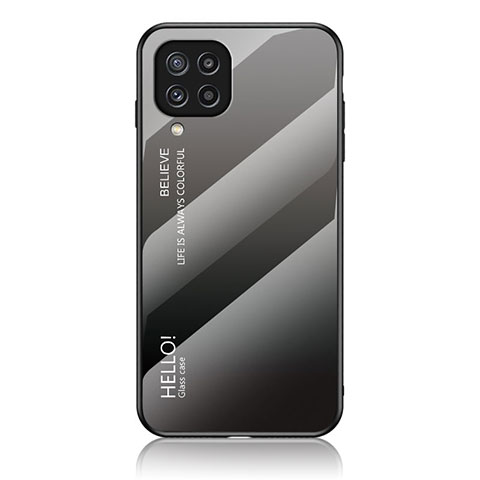 Custodia Silicone Specchio Laterale Sfumato Arcobaleno Cover LS1 per Samsung Galaxy M32 4G Grigio Scuro