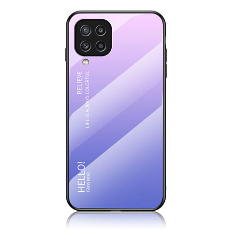 Custodia Silicone Specchio Laterale Sfumato Arcobaleno Cover LS1 per Samsung Galaxy M32 4G Lavanda