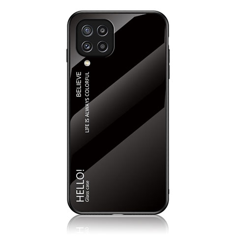 Custodia Silicone Specchio Laterale Sfumato Arcobaleno Cover LS1 per Samsung Galaxy M32 4G Nero