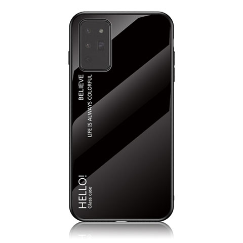 Custodia Silicone Specchio Laterale Sfumato Arcobaleno Cover LS1 per Samsung Galaxy Note 20 5G Nero