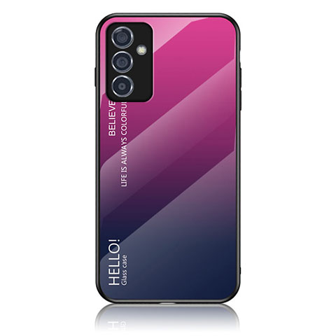 Custodia Silicone Specchio Laterale Sfumato Arcobaleno Cover LS1 per Samsung Galaxy Quantum2 5G Rosa Caldo
