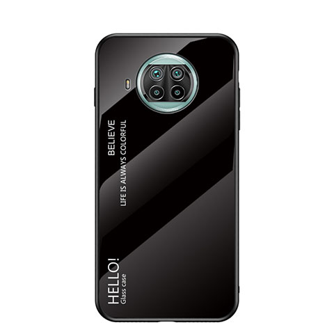 Custodia Silicone Specchio Laterale Sfumato Arcobaleno Cover LS1 per Xiaomi Mi 10i 5G Nero