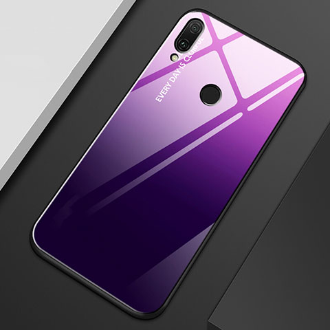 Custodia Silicone Specchio Laterale Sfumato Arcobaleno Cover M01 per Huawei Y9 (2019) Multicolore