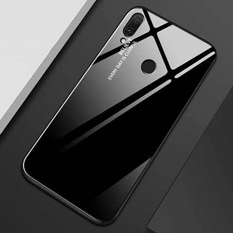 Custodia Silicone Specchio Laterale Sfumato Arcobaleno Cover M01 per Huawei Y9 (2019) Nero