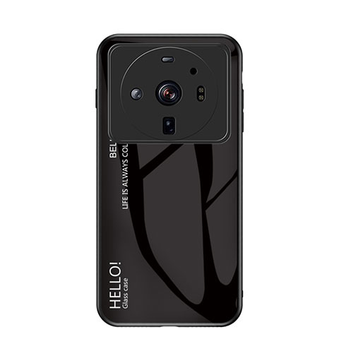 Custodia Silicone Specchio Laterale Sfumato Arcobaleno Cover M01 per Xiaomi Mi 12 Ultra 5G Nero