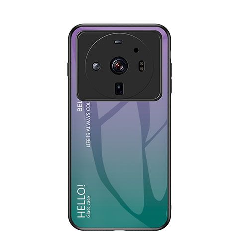 Custodia Silicone Specchio Laterale Sfumato Arcobaleno Cover M01 per Xiaomi Mi 12S Ultra 5G Multicolore