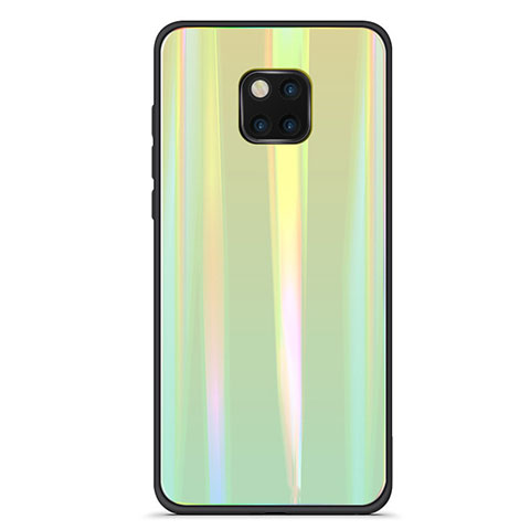 Custodia Silicone Specchio Laterale Sfumato Arcobaleno Cover M02 per Huawei Mate 20 Pro Verde