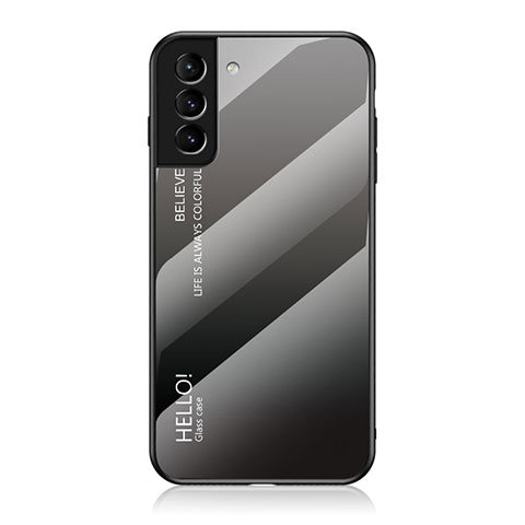Custodia Silicone Specchio Laterale Sfumato Arcobaleno Cover M02 per Samsung Galaxy S21 5G Grigio