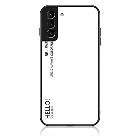 Custodia Silicone Specchio Laterale Sfumato Arcobaleno Cover M02 per Samsung Galaxy S23 Plus 5G Bianco