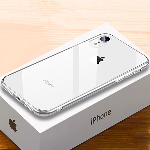 Custodia Silicone Specchio Laterale Sfumato Arcobaleno Cover per Apple iPhone XR Chiaro