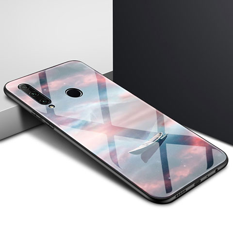 Custodia Silicone Specchio Laterale Sfumato Arcobaleno Cover per Huawei Enjoy 10 Plus Marrone