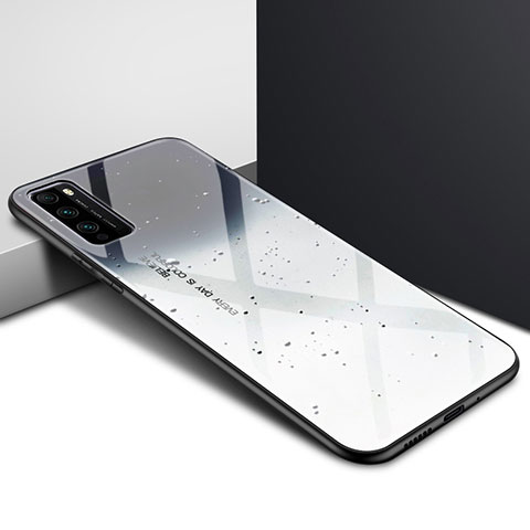 Custodia Silicone Specchio Laterale Sfumato Arcobaleno Cover per Huawei Enjoy 20 Pro 5G Grigio