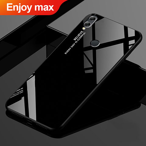 Custodia Silicone Specchio Laterale Sfumato Arcobaleno Cover per Huawei Enjoy Max Nero