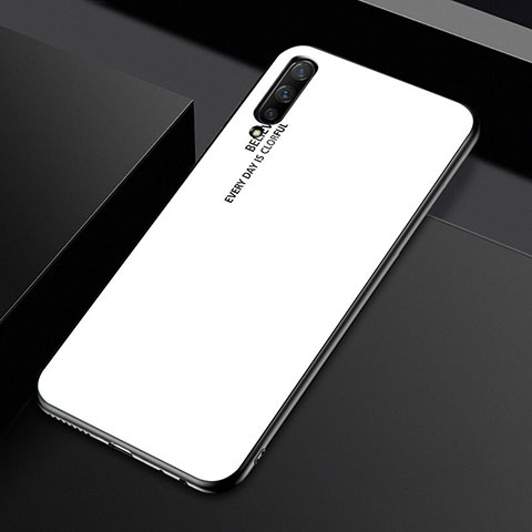 Custodia Silicone Specchio Laterale Sfumato Arcobaleno Cover per Huawei Honor 9X Pro Bianco