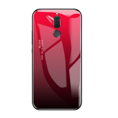 Custodia Silicone Specchio Laterale Sfumato Arcobaleno Cover per Huawei Mate 10 Lite Rosso
