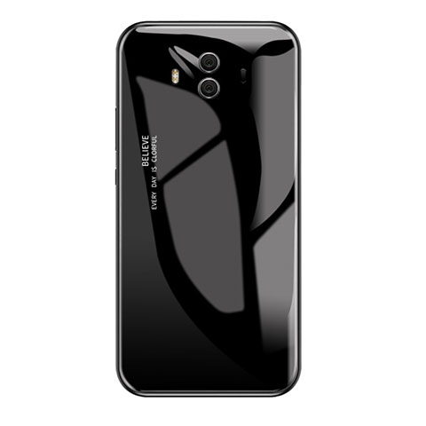 Custodia Silicone Specchio Laterale Sfumato Arcobaleno Cover per Huawei Mate 10 Nero