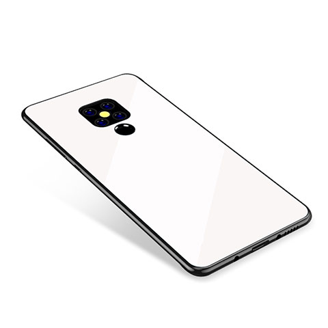 Custodia Silicone Specchio Laterale Sfumato Arcobaleno Cover per Huawei Mate 20 Bianco