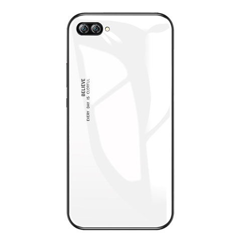 Custodia Silicone Specchio Laterale Sfumato Arcobaleno Cover per Huawei Nova 2S Bianco