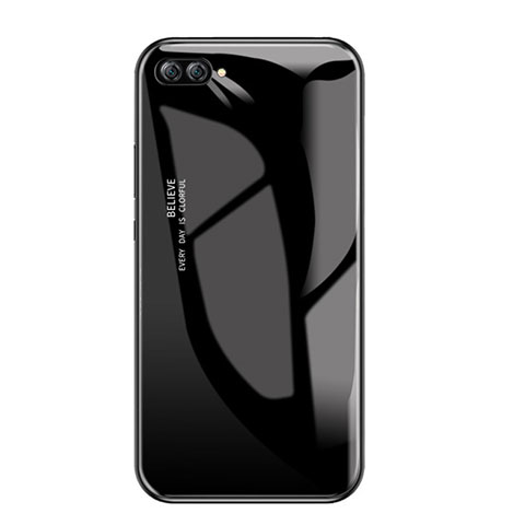 Custodia Silicone Specchio Laterale Sfumato Arcobaleno Cover per Huawei Nova 2S Nero
