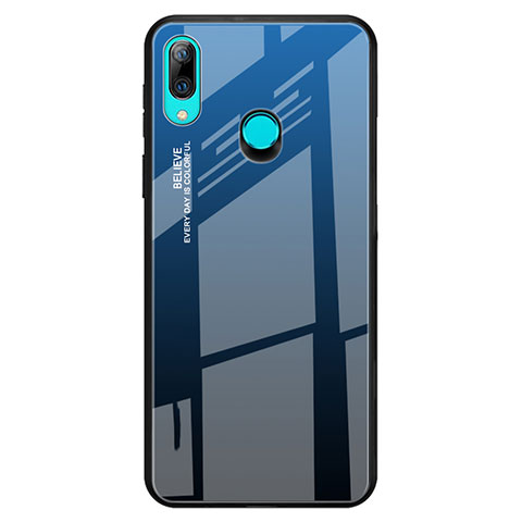 Custodia Silicone Specchio Laterale Sfumato Arcobaleno Cover per Huawei P Smart Z Blu