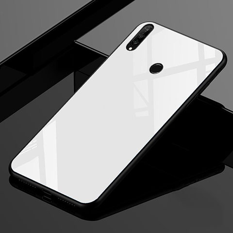 Custodia Silicone Specchio Laterale Sfumato Arcobaleno Cover per Huawei P30 Lite Bianco