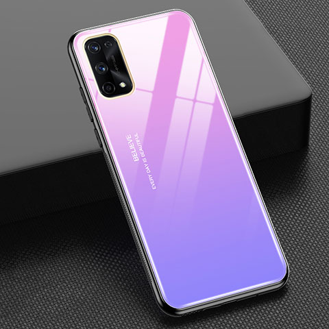 Custodia Silicone Specchio Laterale Sfumato Arcobaleno Cover per Realme Q2 Pro 5G Lavanda