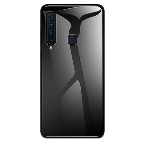 Custodia Silicone Specchio Laterale Sfumato Arcobaleno Cover per Samsung Galaxy A9s Nero