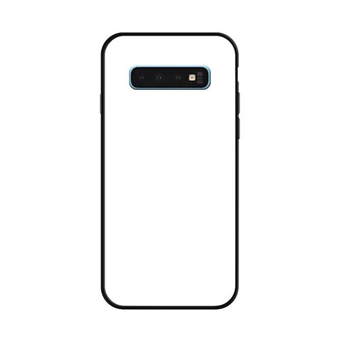 Custodia Silicone Specchio Laterale Sfumato Arcobaleno Cover per Samsung Galaxy S10 Bianco
