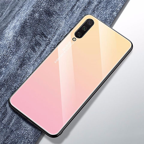 Custodia Silicone Specchio Laterale Sfumato Arcobaleno Cover per Xiaomi CC9e Oro