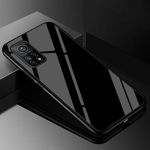 Custodia Silicone Specchio Laterale Sfumato Arcobaleno Cover per Xiaomi Mi 10T 5G Nero