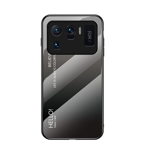Custodia Silicone Specchio Laterale Sfumato Arcobaleno Cover per Xiaomi Mi 11 Ultra 5G Grigio