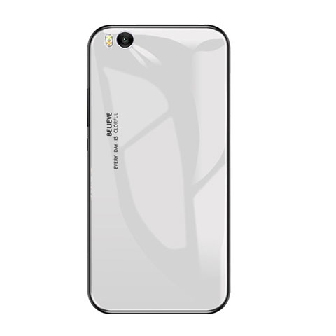 Custodia Silicone Specchio Laterale Sfumato Arcobaleno Cover per Xiaomi Mi 5S 4G Bianco