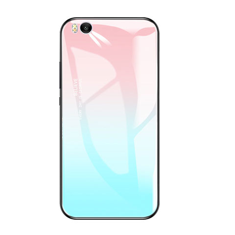 Custodia Silicone Specchio Laterale Sfumato Arcobaleno Cover per Xiaomi Mi 5S Blu