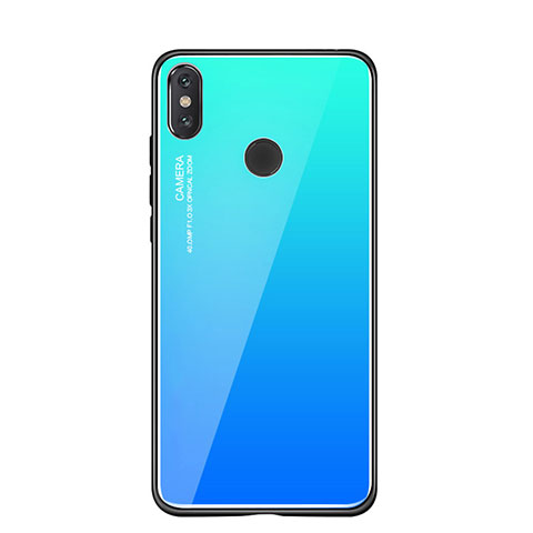 Custodia Silicone Specchio Laterale Sfumato Arcobaleno Cover per Xiaomi Mi 8 SE Blu