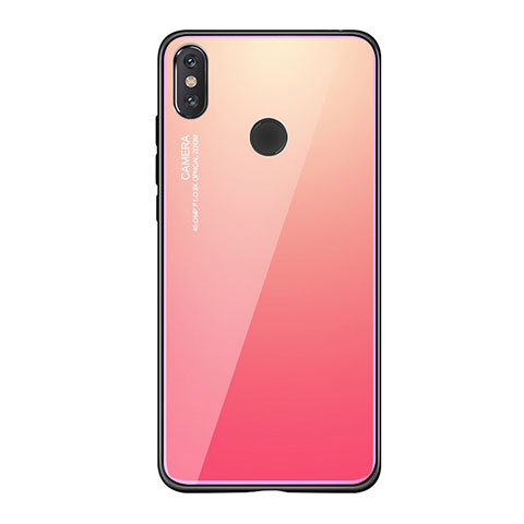 Custodia Silicone Specchio Laterale Sfumato Arcobaleno Cover per Xiaomi Mi 8 SE Rosa Caldo
