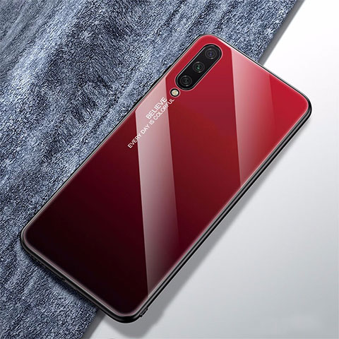 Custodia Silicone Specchio Laterale Sfumato Arcobaleno Cover per Xiaomi Mi A3 Rosso