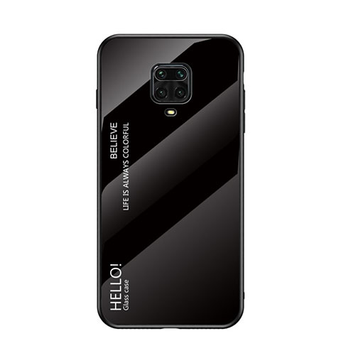 Custodia Silicone Specchio Laterale Sfumato Arcobaleno Cover per Xiaomi Poco M2 Pro Nero