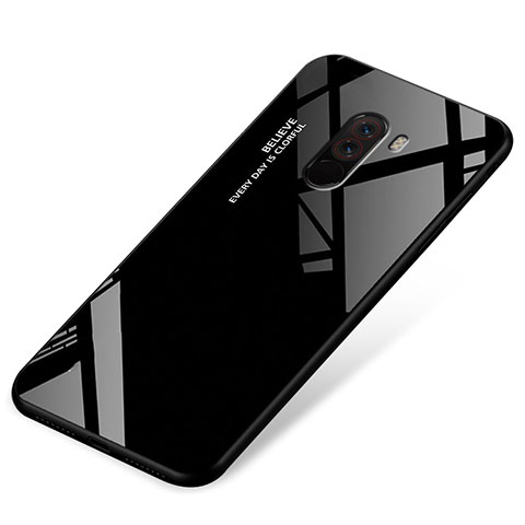 Custodia Silicone Specchio Laterale Sfumato Arcobaleno Cover per Xiaomi Pocophone F1 Nero