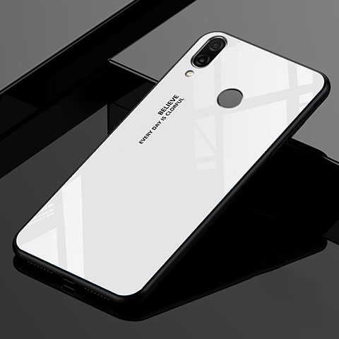 Custodia Silicone Specchio Laterale Sfumato Arcobaleno Cover per Xiaomi Redmi 7 Bianco