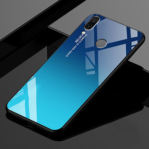 Custodia Silicone Specchio Laterale Sfumato Arcobaleno Cover per Xiaomi Redmi 7 Cielo Blu