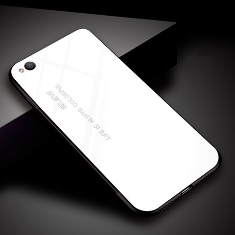 Custodia Silicone Specchio Laterale Sfumato Arcobaleno Cover per Xiaomi Redmi Go Bianco
