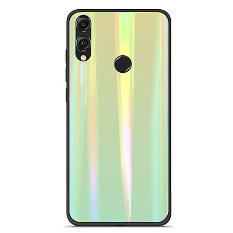 Custodia Silicone Specchio Laterale Sfumato Arcobaleno Cover R01 per Huawei Honor 8X Verde