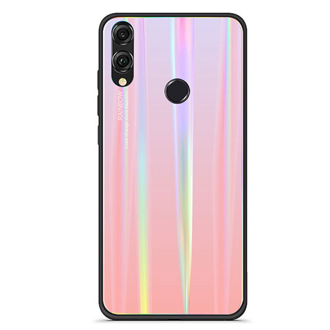 Custodia Silicone Specchio Laterale Sfumato Arcobaleno Cover R01 per Huawei Honor View 10 Lite Oro Rosa