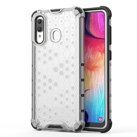 Custodia Silicone Trasparente Laterale 360 Gradi Cover AM1 per Samsung Galaxy A30 Bianco