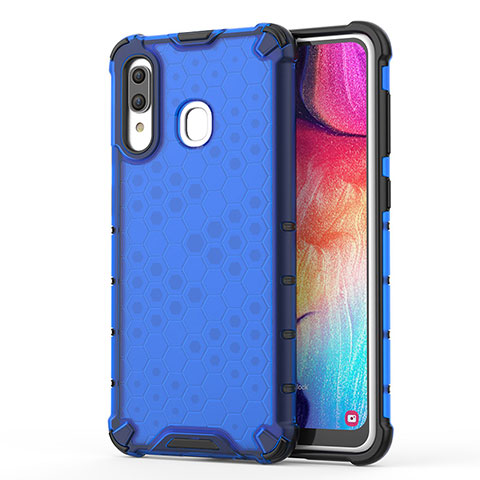 Custodia Silicone Trasparente Laterale 360 Gradi Cover AM1 per Samsung Galaxy A30 Blu